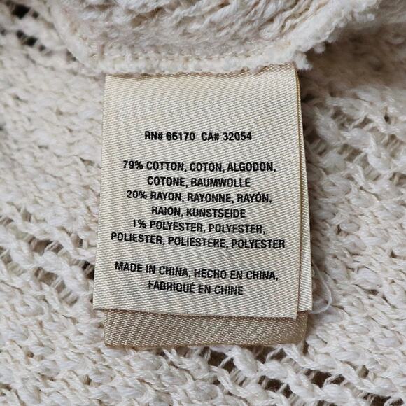 Anthropologie Size S Sleeveless Knit Tunic Fringe Hem Cream - Picture 10 of 12